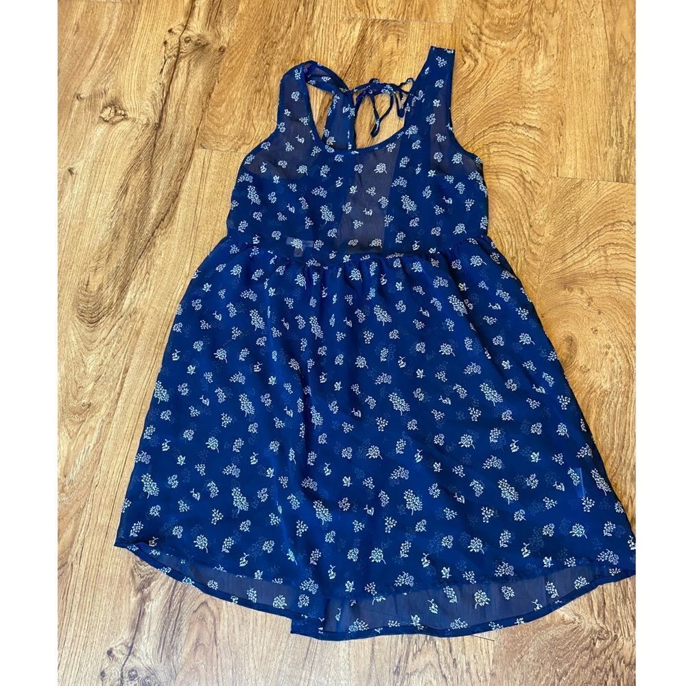 Bongo navy sheer lightweight cover up dress
